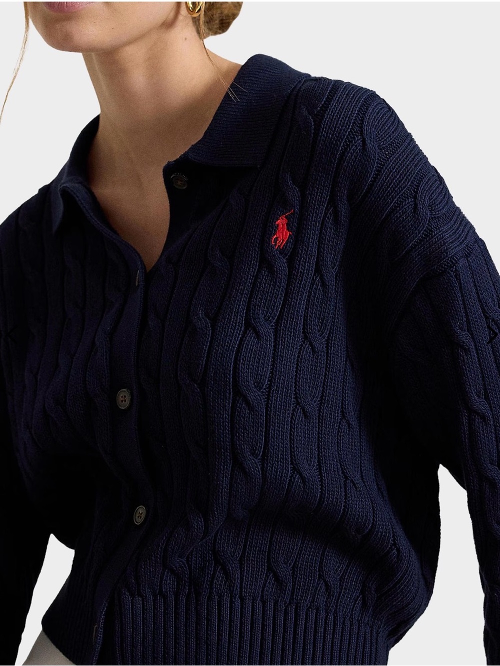 Polo Ralph Lauren Cable-Knit Cotton Cardigan Size M